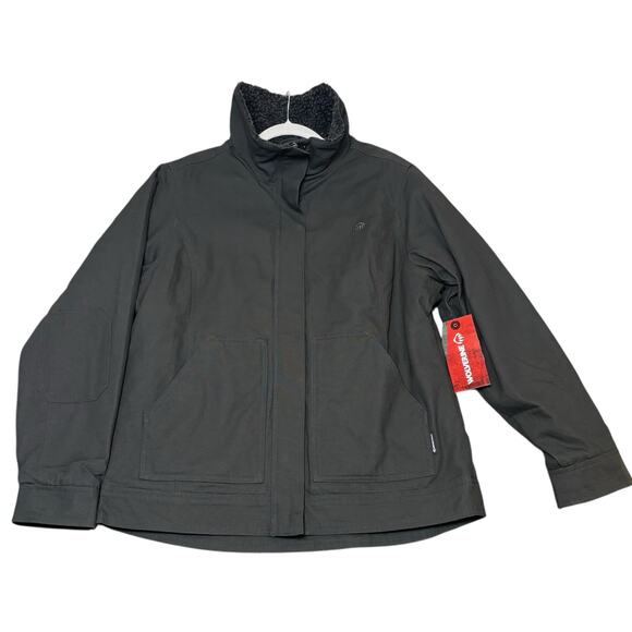 Wolverine Sherpa Lined Black Canvas Jacket Mens L Streetwear Workwear Warm Coat - Picture 3 of 16